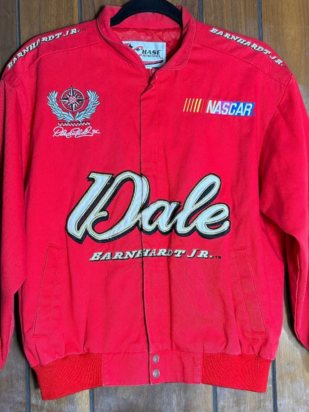 Chase Authentics Dale Earnhardt Jr. Womens Sz Lg Red Jacket NASCAR - RARE